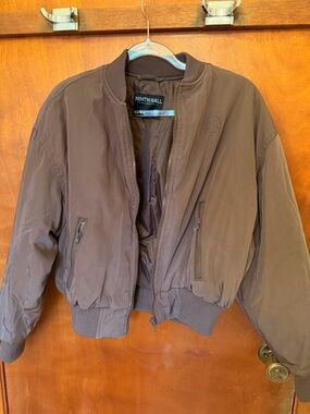 Ninthhall Brown Bomber Jacket - Women's Lightweight Flight Jacket